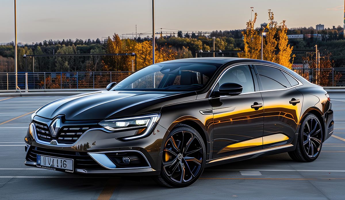 Fekete Renault Talisman parkolóban