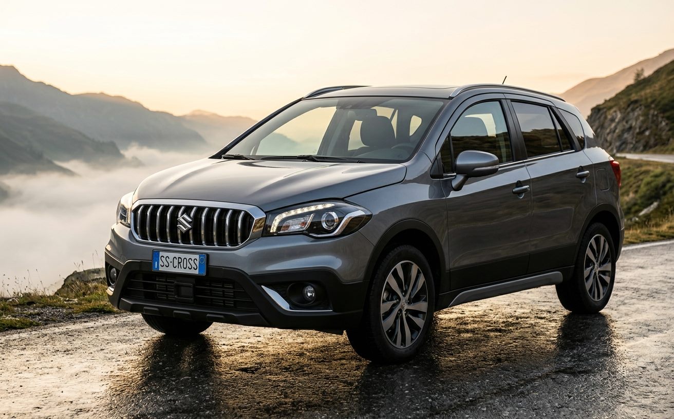 Szürke Suzuki SX4 S-Cross hegyi úton