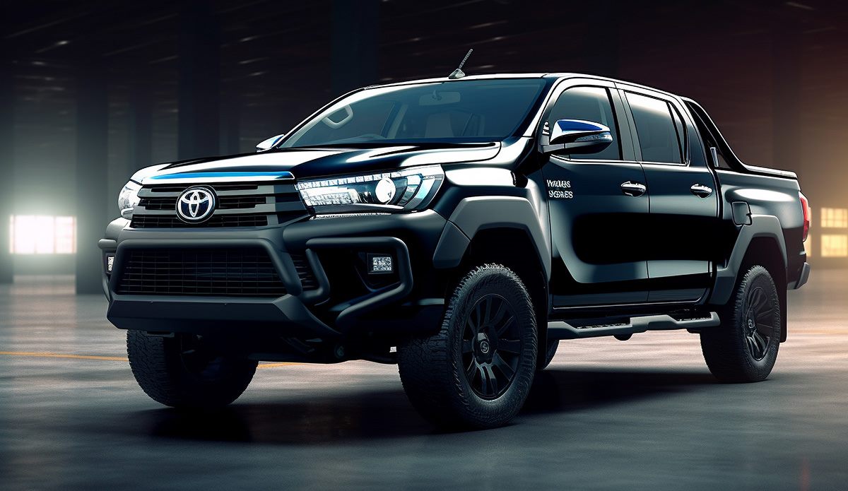Fekete Toyota Hilux pickup